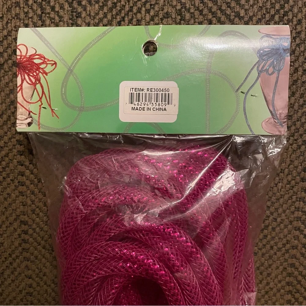 Hot Pink Tubing With Foil, 8mm x 30’